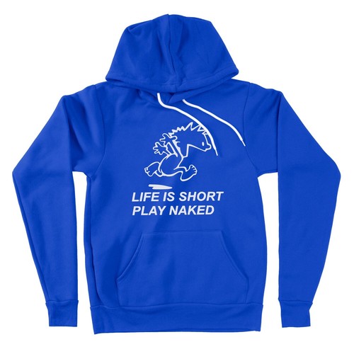 Life Is Short Play Naked Butt Calvin Running Mens Unisex Sweater Pullover Hoodie - Picture 4 of 11