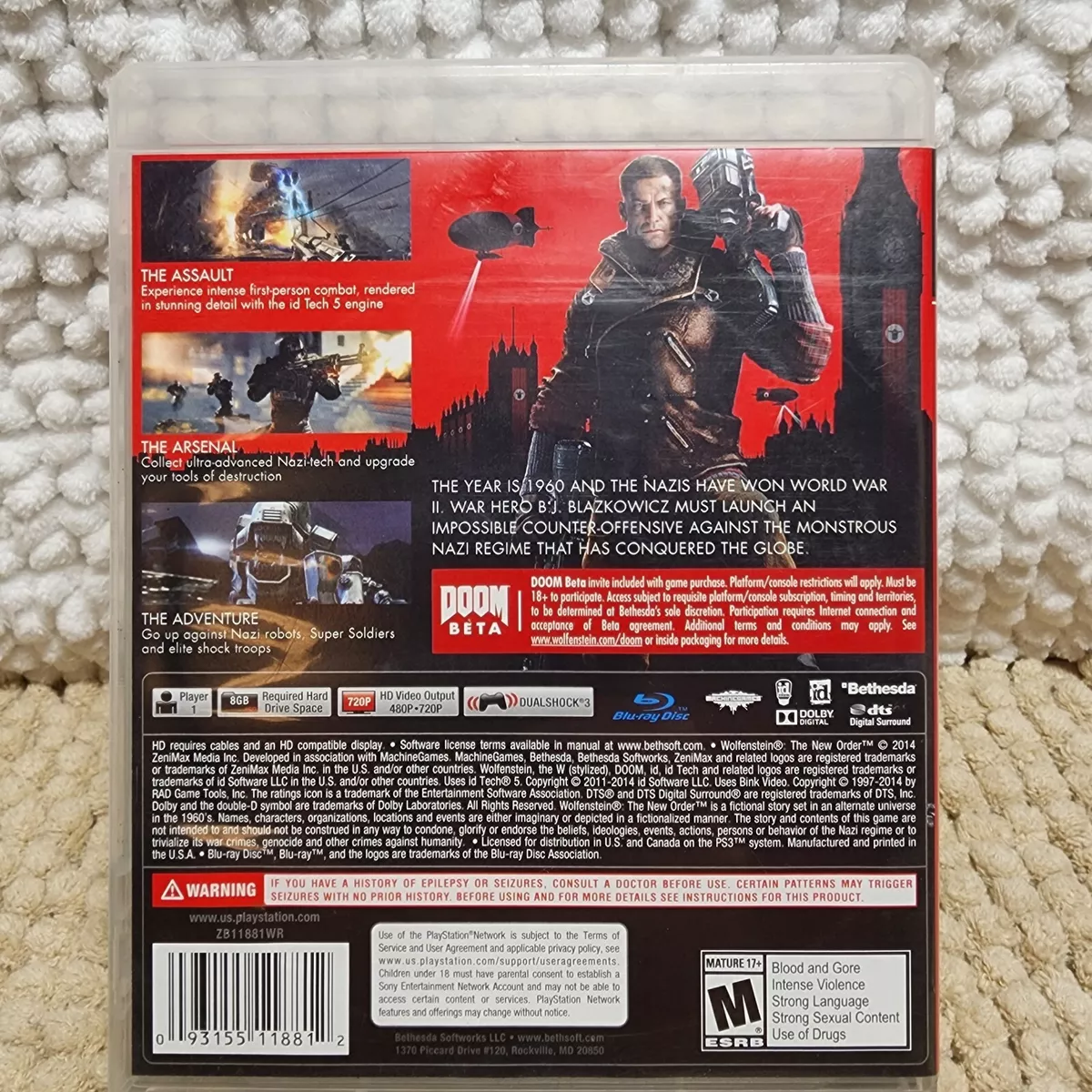 Wolfenstein: The New Order (PS3, Playstation 3) NEW 93155118812