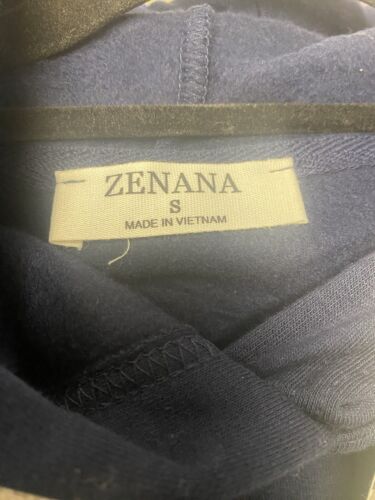 Women's Zenana Navy Blue Oversized Kangaroo Pocket Hoodie Size Small - Picture 3 of 3
