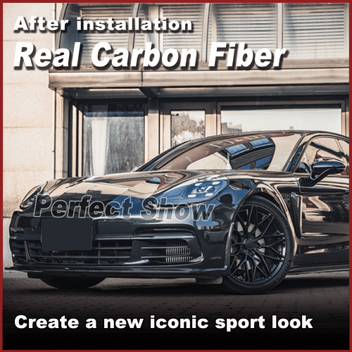 For Porsche Panamera 971 2017-2019 REAL CARBON Front Bumper Lip Splitter Spoiler - Picture 3 of 12