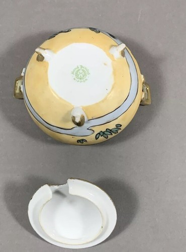 Vintage Noritake Nippon Hand Painted Condiment Jam Pot Art Nouveau Morimura - Picture 8 of 8