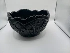 Tiara Black Monarch Paneled Daisy Bowl Heavy Indiana Glass 8-1/2” x 5” H Vtg.