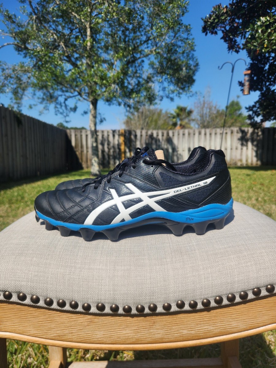MENS Asics GEL-LETHAL 18 Black/ Blue size 11.5 football clets Asics Gel-Lethal Field Dark Blue Yellow Shoes | Mercari main image 4