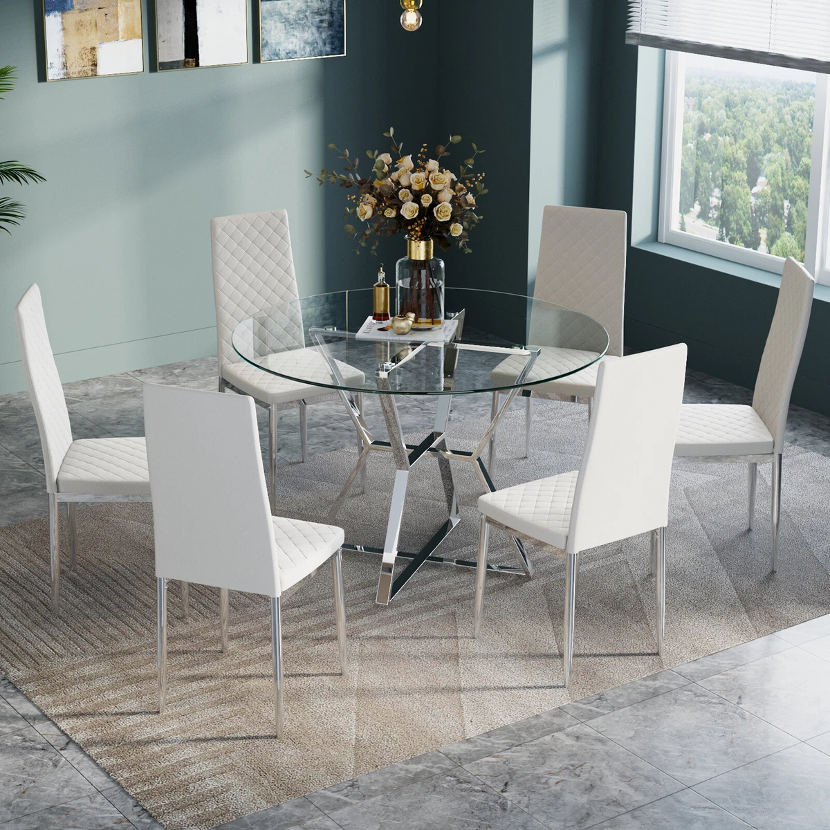 Pvc dining cheap table set