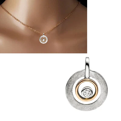 Anhänger 585 echt Gold Diamant 14 Karat Roségold rund Kettenanhänger neu - Bild 1 von 3