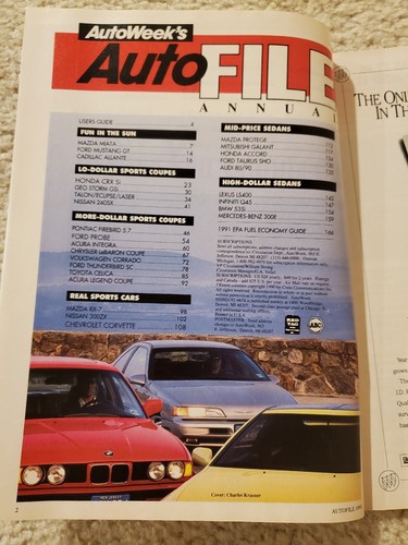 AutoWeek Automobile Magazine Autofile 1991 Annual Shopping Guide - Picture 4 of 4