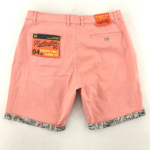 Huntington BC Shorts Men's Size 32 Classic Fit Pink Chino Beach Surf Casual - Picture 8 of 13