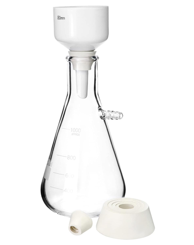 1000ML Buchner Funnel Kit Filter Flask Set, 1L Vacuum Flask 80Mm Funnel, Borosil - Picture 7 of 8