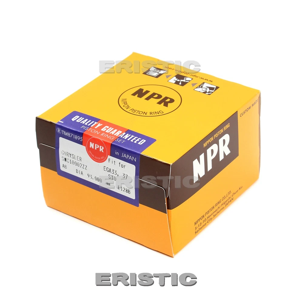 Fit 90-10 Dodge Jeep Chrysler Plymouth 3.3 OHV 3.7 SOHC VIN K R NPR Piston Rings Foto 2 de 4
