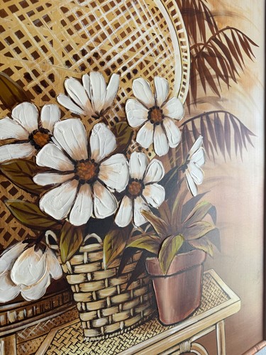 Kenton Wicker Peacock Chair and Table Painting in Faux Bamboo Frame - Picture 5 of 7