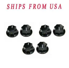 6pcs Guitar 1/4" Mini MXR Style AMP Knobs Effect Pedal Knob w/ Set Screw Black