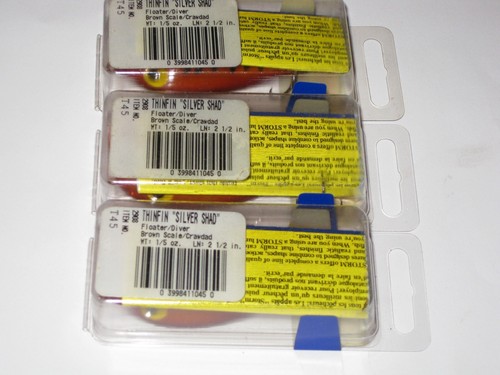 3 Storm ThinFin Silver Shad T45 Brown Scale Pre Rapala Rare NIB Floating Fishing - Picture 7 of 8