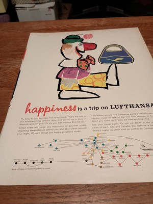 1964 Lufthansa Happiness Is A Trip On Lufthansa Magazine Ad