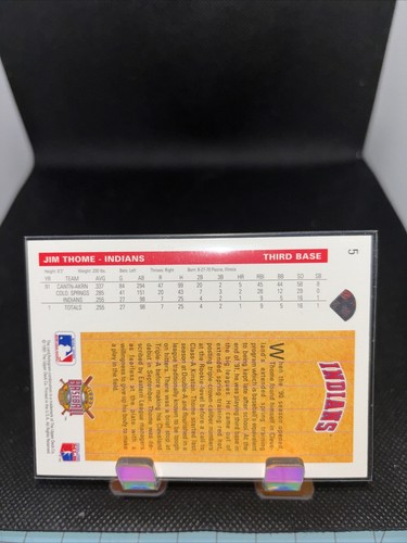 1992 Upper Deck - Star Rookie #5 Jim Thome - Picture 3 of 3