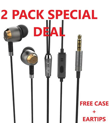 2 x Extra Bass Kopfhörer mit Geräuschisolierung und klarer Mikrofonqualität