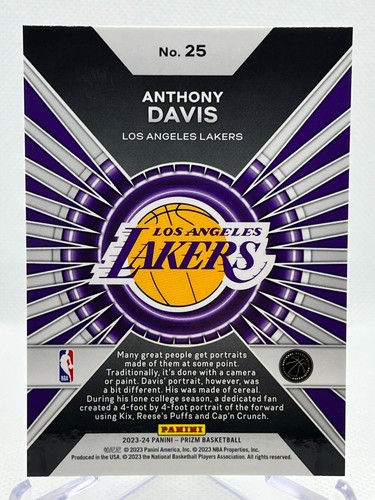 ANTHONY DAVIS 2023-24 Panini Prizm Basketball #25 Dominance Insert - Picture 2 of 2