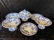 RARE SUPERBE PARTIE DE DINETTE ANCIENNE EN GIEN DECOR ROUEN