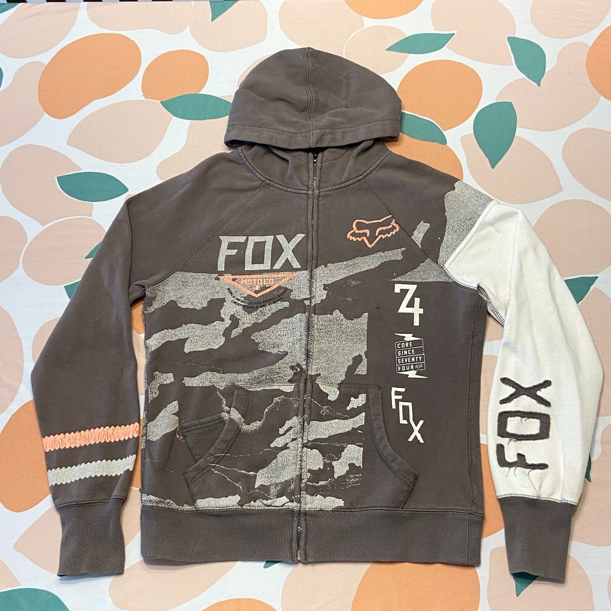 Vintage Fox Racing Core Fleece Pullover Hoodie Vintage Fox Racing Core Fleece Pullover Hoodie
