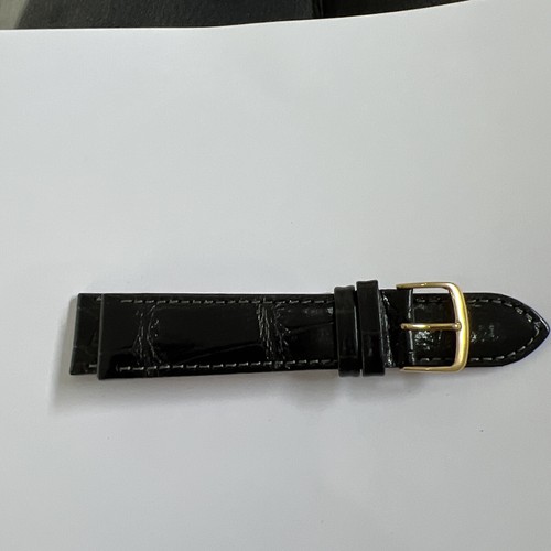 20 mm RECHT LEDER schwarzes Uhrenarmband. Angebote Willkommen.J21