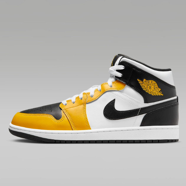Кроссовки Nike Air Jordan 1 Mid Black/Yellow Ochre (DQ8426-701) Доставляются ускоренной доставкой