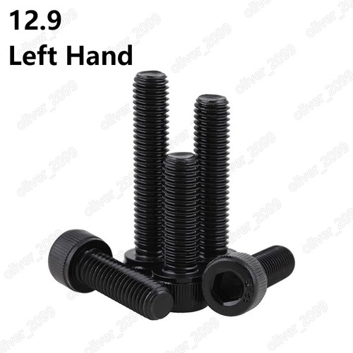 Black 12.9 Steel Hex Socket Bolt Cap Head Screw Left Hand Thread M4/M5/M6/M8/M10 - Picture 1 of 6