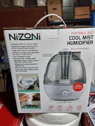 Nizoni Portable 360 Degree Cool Mist Humidifier - NEW In Box. - Picture 3 of 4