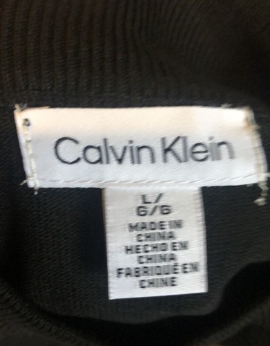 New Calvin Klein Sweater Black Decorative Buttons Preppy Sweater Women’s L - Picture 10 of 12