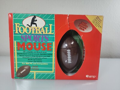 New Old Stock Football Sports Mouse by Champ Wired Serial IBM PC & Compatible 