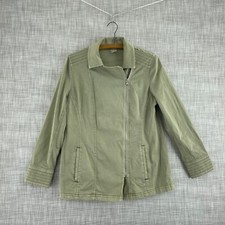 Chico’s Lyocell Jacket Womens Full Zip (1) 10 Green 1343