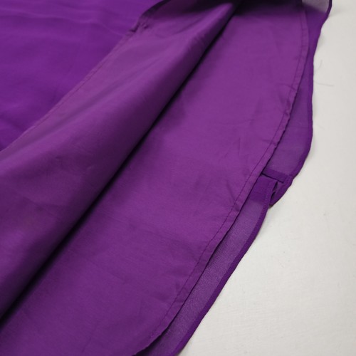 Brown Sugar Women Purple Dress Size 12 Sheer Formal %100 Silk Sleeveless V Neck - Picture 14 of 17
