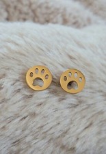 Paw Animal Foot Print Pet Hypoallergenic Stainless Steel Stud Earrings Jewelry