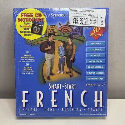 Syracuse Language Smart Start French Learn French + CD Dictionary Vtg Software