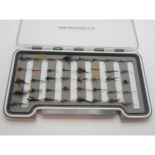 Barbless Jig Trout Flies 40 per boxed set mixed size for Fly Fishing,Nymph Flies - Picture 1 of 12