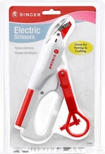 Singer Eletric Scissors Battery Operated  Red & White  Great for sewing & crafts