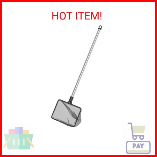 Pawfly Aquarium Fish Net with Extendable 9-24 Inch Long Handle for Betta Fish Ta