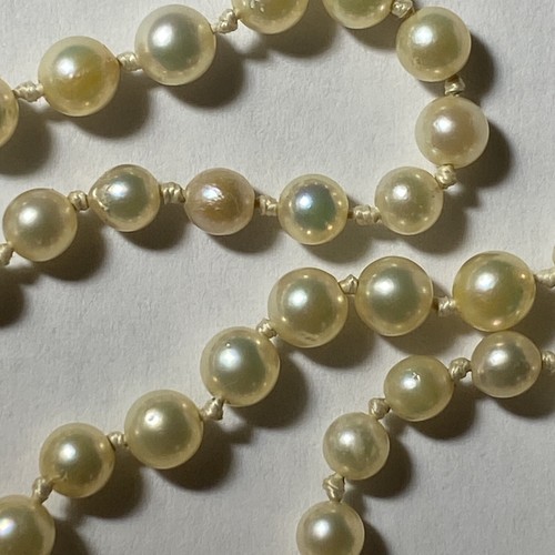 Necklace Akoya Japanese Pearl Grade AAA Graduated Pearl 3-7mm 14k White Gold - Picture 14 of 24