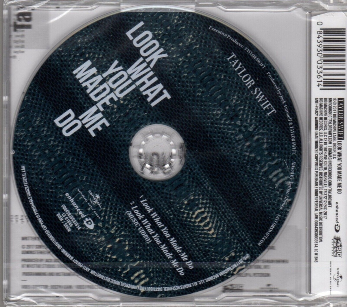 洋楽 Taylor Swift Look What You Made Me Do CD Taylor Swift Look What You Made Me Do Single CD - Sealed 2