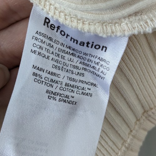 Reformation The Leighton Ribbed Knit Top Sweetheart Neckline In Sugar Size Small - Picture 5 of 6