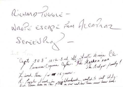 Whitey Bulger Hand Written Letter "Alcatraz / On the Run" JSA COA from Cellmate - Picture 4 of 6