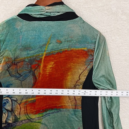 Soft surroundings Kalina Velvet Kimono Women’s L Green Multicolor Cardigan NWT - Picture 4 of 14