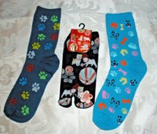 NWOT 3pr Fun WOMENS Socks ANKLE SOCKS CAT / DOG MOTIF ONE SIZE ADULT