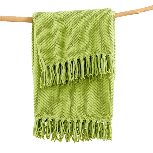 Boho Knitted Throw Blanket – Tweed Texture, Tassels, Lightweight Couch Bed Decor - Picture 125 of 337