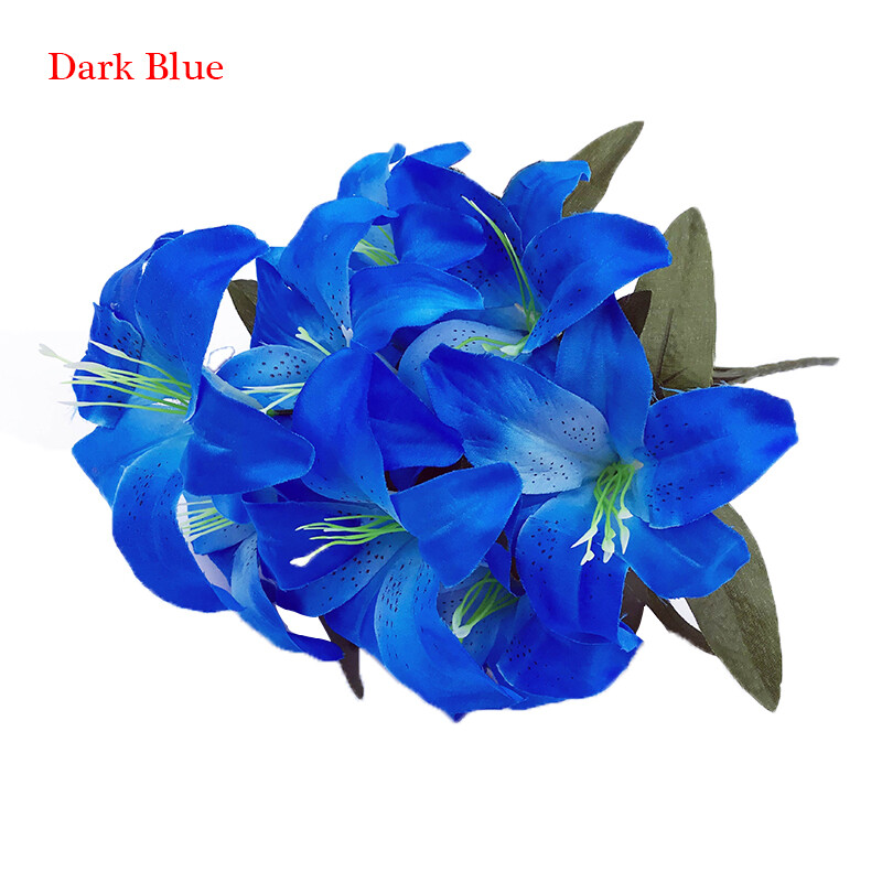 Best Artificial 45cm Stargazer Lillies 10 Head Flower Spray Bunch Lily Decor New