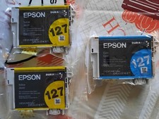 Epson Ink Cartridges x3 LOT Yellow Blue Cyan SEALED New