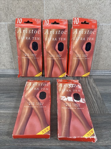 X5 vintage Aristoc Ultra Ten  Tights Size 2 Navy 10 Denier Brand New - Picture 1 of 13
