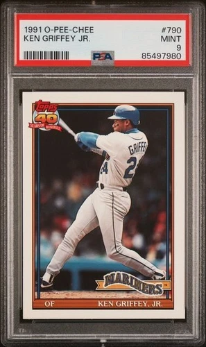 1991 O-Pee-Chee OPC #790 Ken Griffey Jr (2nd Year) PSA 9 Mint (CLEAN SLAB!)