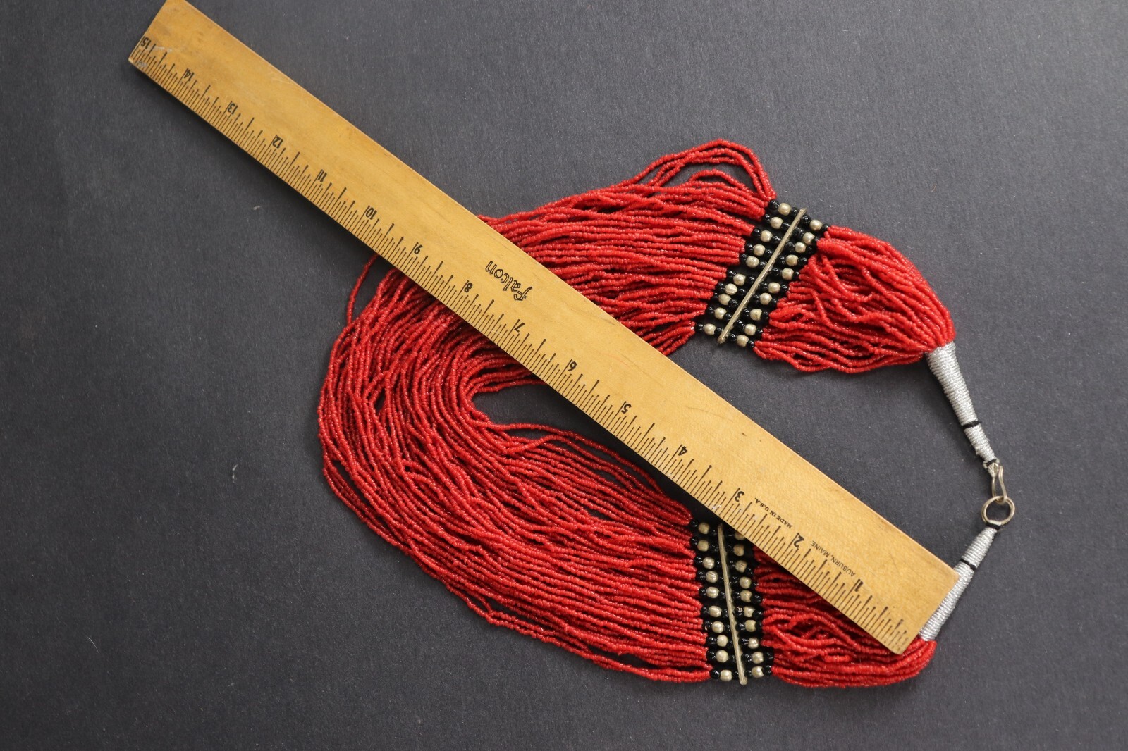 Bold Red Beaded Multi-Strand Statement Necklace w… - image 7