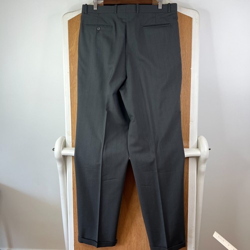 Balmain Suit Mens 42XL Green Pinstripe Double Breasted 6x1 100% Wool Pants 34x36 - Picture 17 of 19