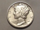 1942-P "BRIGHT HI-GRADE" WINGED MERCURY 90% SILVER DIME MINTAGE 205,432,329!!!