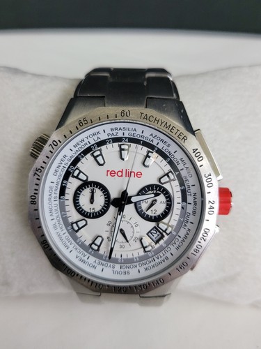 Swiss Watch Red Line Men's RL-50014 Chronograph 316L White Dial Stainless RUN - Picture 2 of 7